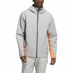 ADIDAS AdiCross Elements Rain Jacket -Golf Shirts Shop adidas adicross elements rain jacket grey three 01 98001.1632928849