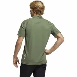 ADIDAS AdiCross Round Neck Polo -Golf Shirts Shop adidas adicross round neck polo natural green 02 98163.1632320917
