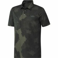 ADIDAS Flower Mesh Polo -Golf Shirts Shop adidas flower mesh polo olive strata black 01 59836.1679064481