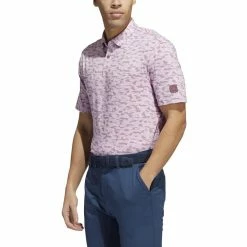 ADIDAS Go-To Camo Print Polo -Golf Shirts Shop adidas go to camo print polo quiet crimson bliss lilac 01 72370.1673905681