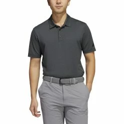 ADIDAS Ottoman Pencil Stripe Polo -Golf Shirts Shop adidas ottoman pencil stripe polo black grey six 01 59637.1679079623