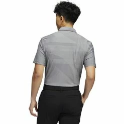 ADIDAS Shapes Jacquard Polo -Golf Shirts Shop adidas shapes jacquard polo grey three black 02 05416.1676598327