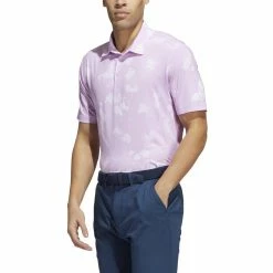 ADIDAS Splatter Print Polo -Golf Shirts Shop adidas splatter print polo bliss lilac white 01 30526.1673901356