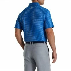 FootJoy Chalk Line Print Stretch Pique Self Collar Polo -Golf Shirts Shop footjoy chalk line print stretch pique self collar polo royal dove grey 02 01098.1673906462