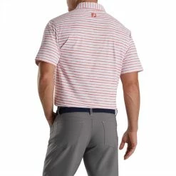 FootJoy Chalk Line Print Stretch Pique Self Collar Polo -Golf Shirts Shop footjoy chalk line print stretch pique self collar polo white coral 02 09083.1673900577