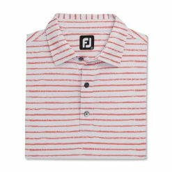FootJoy Chalk Line Print Stretch Pique Self Collar Polo -Golf Shirts Shop footjoy chalk line print stretch pique self collar polo white coral 04 71609.1673899455