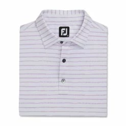 FootJoy Chalk Line Print Stretch Pique Self Collar Polo -Golf Shirts Shop footjoy chalk line print stretch pique self collar polo white lavender 04 90151.1673907073
