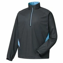 FootJoy FJ HydroKnit Rain Pullover -Golf Shirts Shop footjoy fj hydroknit rain pullover charcoal light blue 01 28792.1659043372