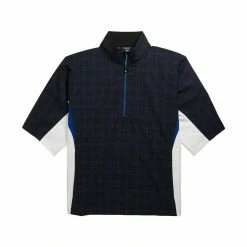 FootJoy FJ Hydrolite Short Sleeve Rain Shirt -Golf Shirts Shop footjoy fj hydrolite short sleeve rain shirt black royal plaid white 01 07642.1676494364