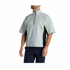 FootJoy FJ Hydrolite Short Sleeve Rain Shirt -Golf Shirts Shop footjoy fj hydrolite short sleeve rain shirt black silver lime 02 04679.1676494361