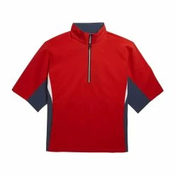 FootJoy FJ Hydrolite Short Sleeve Rain Shirt -Golf Shirts Shop footjoy fj hydrolite short sleeve rain shirt red navy heather white 01 50526.1676494365