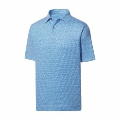 FootJoy Lisle Bead Chain Print Self Collar Polo -Golf Shirts Shop footjoy lisle bead chain print self collar polo royal white 01 32230.1649086791