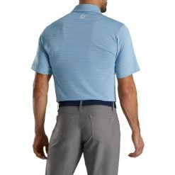 FootJoy Lisle Classic Pencil Stripe Polo -Golf Shirts Shop footjoy lisle classic pencil stripe polo blue white 02 08542.1673904501