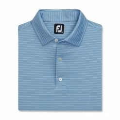 FootJoy Lisle Classic Pencil Stripe Polo -Golf Shirts Shop footjoy lisle classic pencil stripe polo blue white 04 55196.1673904710