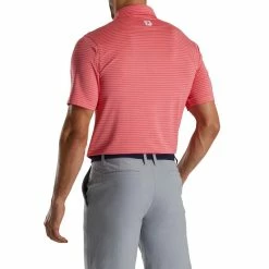 FootJoy Lisle Classic Pencil Stripe Polo -Golf Shirts Shop footjoy lisle classic pencil stripe polo flamingo white 02 34872.1673899446