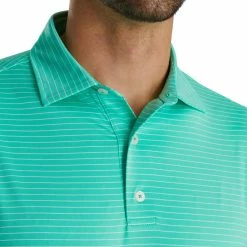 FootJoy Lisle Classic Pencil Stripe Polo -Golf Shirts Shop footjoy lisle classic pencil stripe polo green white 03 12127.1673899876
