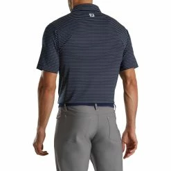FootJoy Lisle Classic Pencil Stripe Polo -Golf Shirts Shop footjoy lisle classic pencil stripe polo navy white 02 38969.1673907299