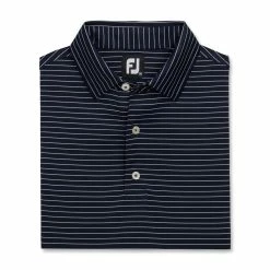 FootJoy Lisle Classic Pencil Stripe Polo -Golf Shirts Shop footjoy lisle classic pencil stripe polo navy white 04 51829.1673903813