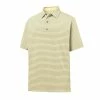 FootJoy Lisle Classic Stripe Self Collar Polo -Golf Shirts Shop footjoy lisle classic stripe self collar polo vanilla 01 69357.1632337613