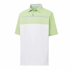 FootJoy Lisle Engineered Pinstripe Self Collar Polo -Golf Shirts Shop footjoy lisle engineered pinstripe self collar polo white lime grey 01 38857.1632336617