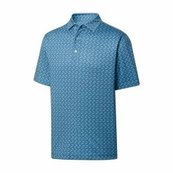 FootJoy Lisle Leaping Dolphins Print Self Collar Polo