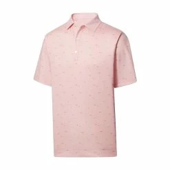 FootJoy Lisle School Of Fish Print Self Collar Polo -Golf Shirts Shop footjoy lisle school of fish print self collar polo quartz pink 01 17929.1648732955