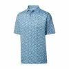 FootJoy Lisle Shadow Palm Print Self Collar Polo -Golf Shirts Shop footjoy lisle shadow palm print self collar polo ink dusk blue 01 39636.1649086936