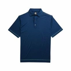 FootJoy Lisle Space Dye Microstripe Self Collar Polo -Golf Shirts Shop footjoy lisle space dye microstripe self collar polo deep blue 01 68331.1632349281