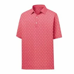 FootJoy Lisle Weather Print Self Collar Polo -Golf Shirts Shop footjoy lisle weather print self collar polo cape red 01 92257.1632336140