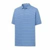 FootJoy Pique Mixed Stripe Self Collar Polo -Golf Shirts Shop footjoy pique mixed stripe self collar polo lagoon white 01 17570.1632336474