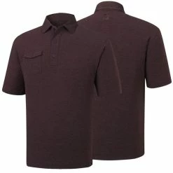 FootJoy Spun Poly Chest Pocket Polo - Self Collar - Closeout -Golf Shirts Shop footjoy spun poly chest pocket polo self collar heather plum 01 77261.1632420481
