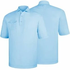 FootJoy Spun Poly Chest Pocket Polo - Self Collar - Closeout -Golf Shirts Shop footjoy spun poly chest pocket polo self collar light blue 01 98265.1632420481