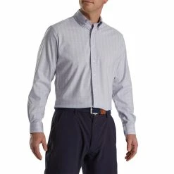 FootJoy Super Soft Woven Plaid Shirt -Golf Shirts Shop footjoy super soft woven plaid shirt dusty purple white azure 01 56028.1671653776