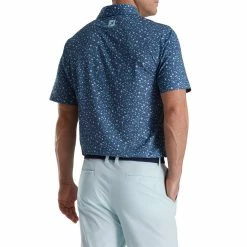 Golf Shirts Shop -Golf Shirts Shop footjoy terrazzo print lisle self collar polo bluestone 02 33831.1673900223