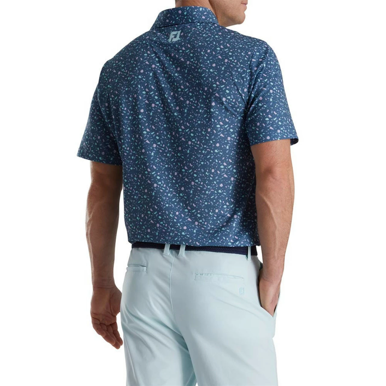 FootJoy Terrazzo Print Lisle Self Collar Polo 4 FootJoy Terrazzo Print Lisle Self Collar Polo - Image 2