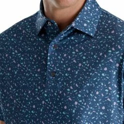 FootJoy Terrazzo Print Lisle Self Collar Polo 12 FootJoy Terrazzo Print Lisle Self Collar Polo -Golf Shirts Shop footjoy terrazzo print lisle self collar polo bluestone 03 96604.1673907120