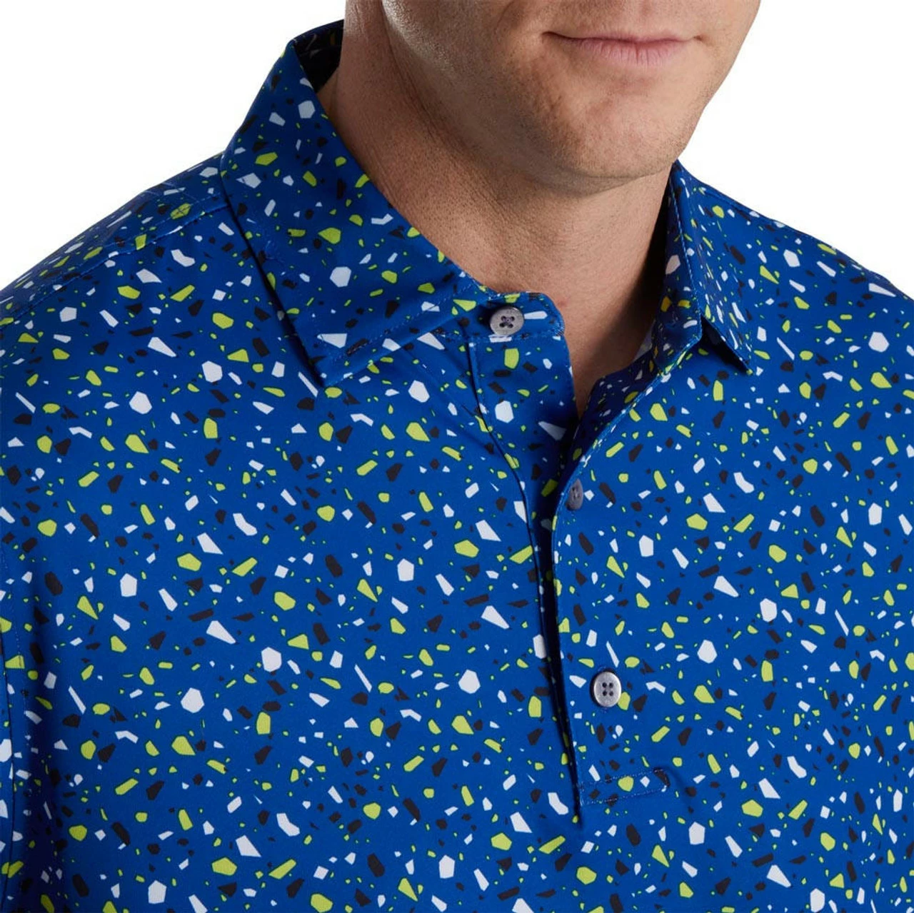 FootJoy Terrazzo Print Lisle Self Collar Polo 9 FootJoy Terrazzo Print Lisle Self Collar Polo - Image 7