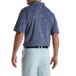FootJoy Tropic Golf Print Lisle Self Collar Polo -Golf Shirts Shop footjoy tropic golf print lisle self collar polo bluestone denim 02 72251.1673901299