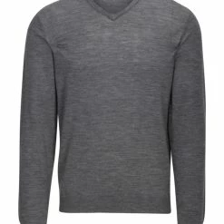 Matte Grey Ridge Long Sleeve V-Neck