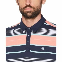 Original Penguin Roadmap Stripe Polo -Golf Shirts Shop original penguin roadmap stripe polo black iris 03 65618.1659043124