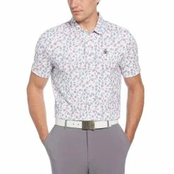 Original Penguin Whimsical Tropical Print Polo -Golf Shirts Shop original penguin whimsical tropical print polo bright white 01 96522.1652883632