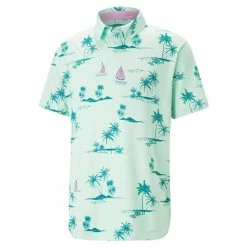 Puma Cloudspun Low Tide Polo -Golf Shirts Shop puma cloudspun low tide polo minty burst green lagoon 01 35683.1676597222