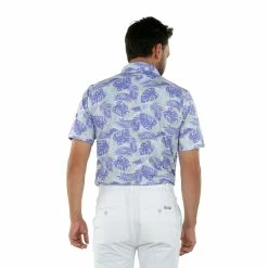 Straight Down Tropics Golf Polo -Golf Shirts Shop straight down tropics polo periwinkle 03 31634.1678909293