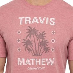 Travis Mathew Feeling Loco Tee -Golf Shirts Shop travis mathew feeling loco tee heather earth red 02 06078.1678483379